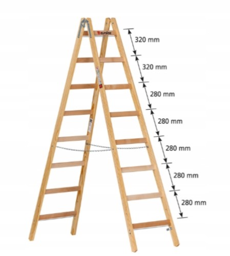 Drewniana drabina Euroline 2x8