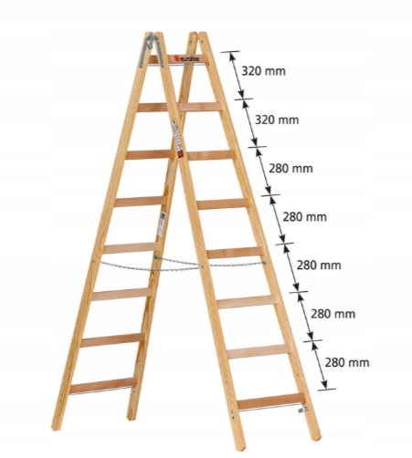 Drewniana drabina Euroline 2x8
