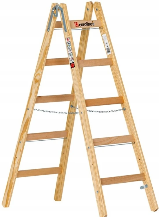 Drabina Euroline drewno 2x5 niemiecka jakość