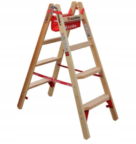 Drabina Drewniana Euroline 1057704 Profesjonalna 2x4 TRBS 2121-2