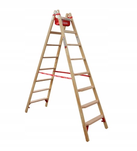 Drabina Drewniana Euroline 1057708 Profesjonalna 2x8 TRBS 2121-2