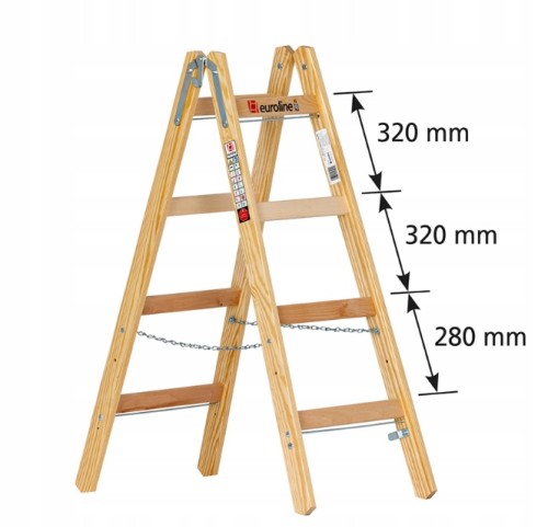 Drewniana drabina Euroline 2x4