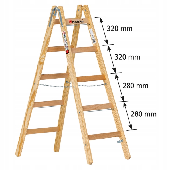 Drewniana drabina Euroline 2x5